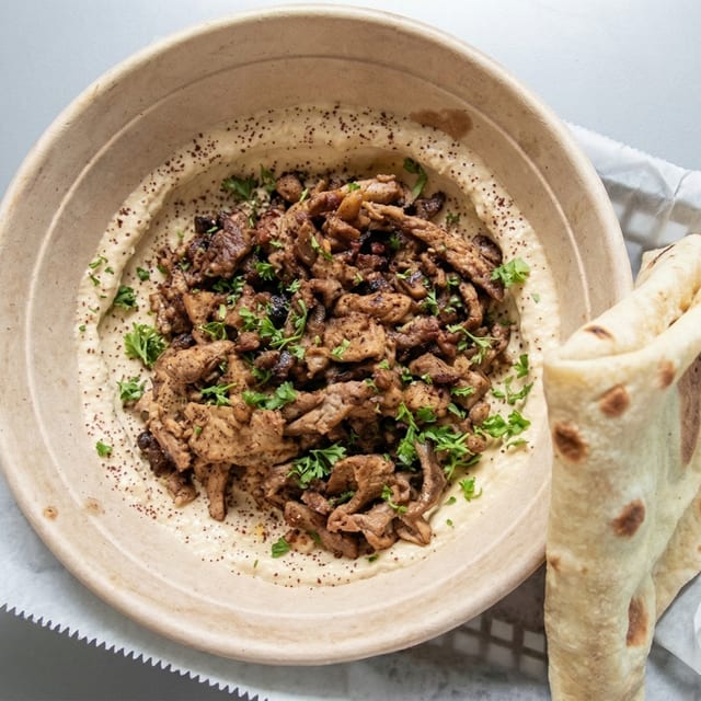 STEAK SHAWARMA HUMMUS.